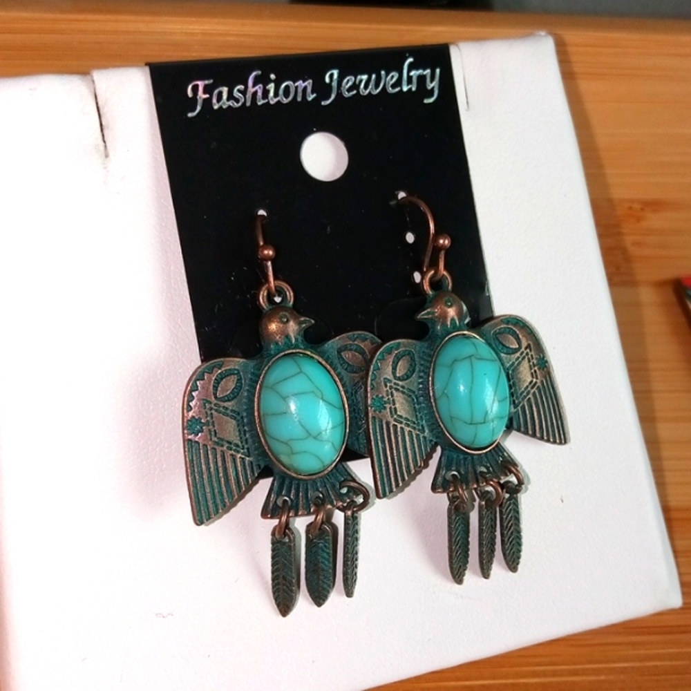 Bird Turquoise Southwest Earrings